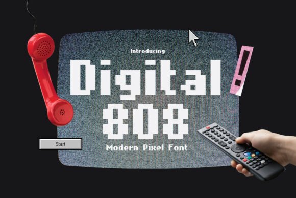 Digital 808: A Modern Pixel Typeface for Retro Projects