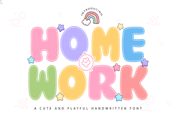 Discover the Charm of Cute Homework: A Puffy Stitch Font