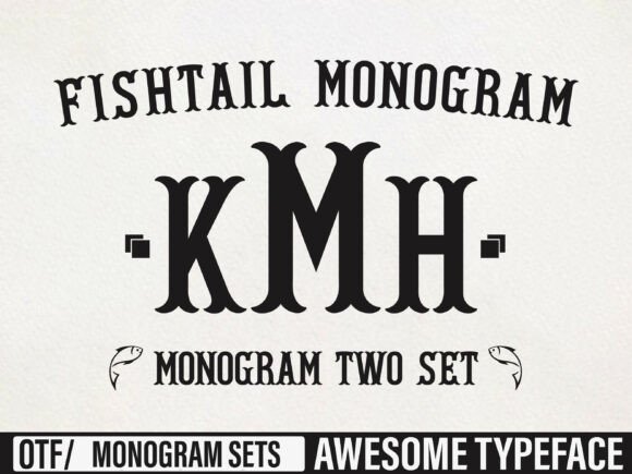 Fishtail Monogram: Stylish Typography for Creative Projects