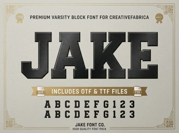 Jake: The Varsity Block Font for Bold Designs