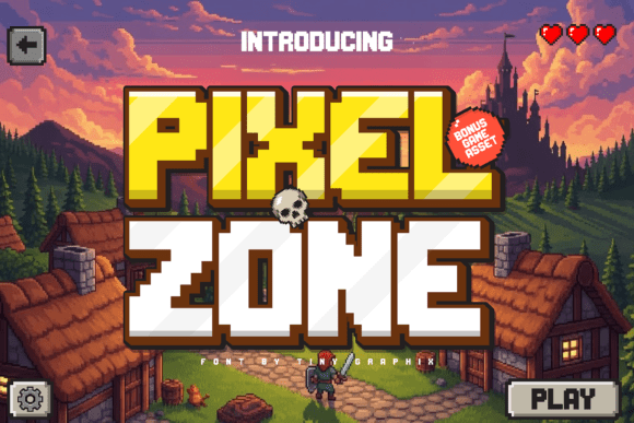 Pixel Zone: Retro 8-Bit Game Font