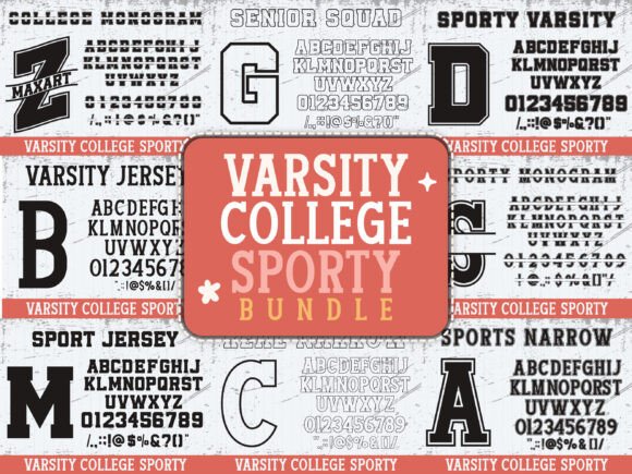 Varsity College Sporty Bundle: Bold, Energetic Typeface